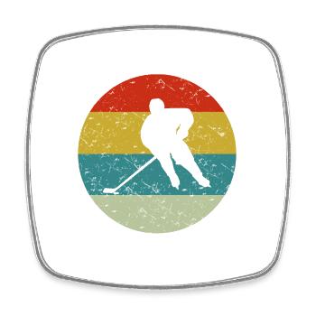 hockey - Magnet carré - blanc - Devant