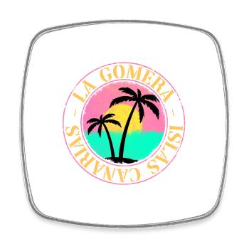 La Gomera Summer Sun Beach Sea Palm Trees - Square fridge magnet - white - Front
