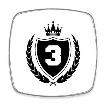 wappen 3 - Viereckiger Kühlschrankmagnet - Weiß - Vorne