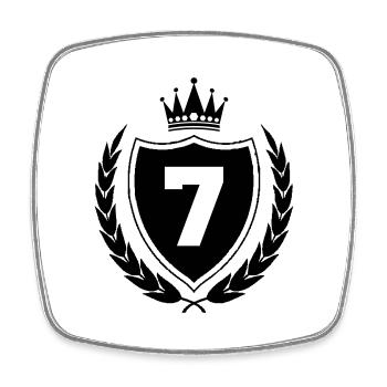wappen 7 - Viereckiger Kühlschrankmagnet - Weiß - Vorne