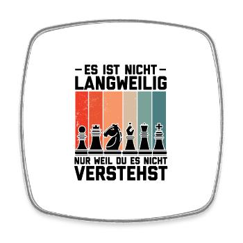 Schach - Viereckiger Kühlschrankmagnet - Weiß - Vorne