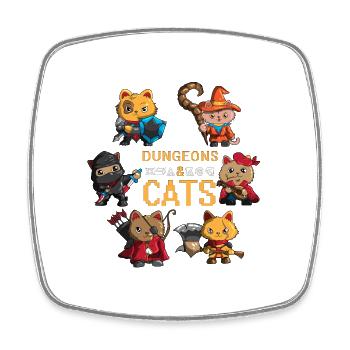 Katzenbesitzer Dungeons Cats Stubentiger Hauskatze - Viereckiger Kühlschrankmagnet - Weiß - Vorne