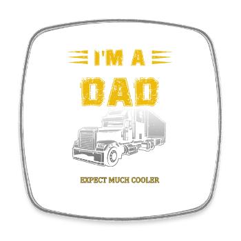 chauffeur de camion papa - Magnet carré - blanc - Devant
