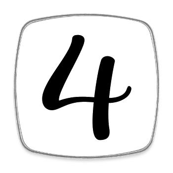 4 - Square fridge magnet - white - Front