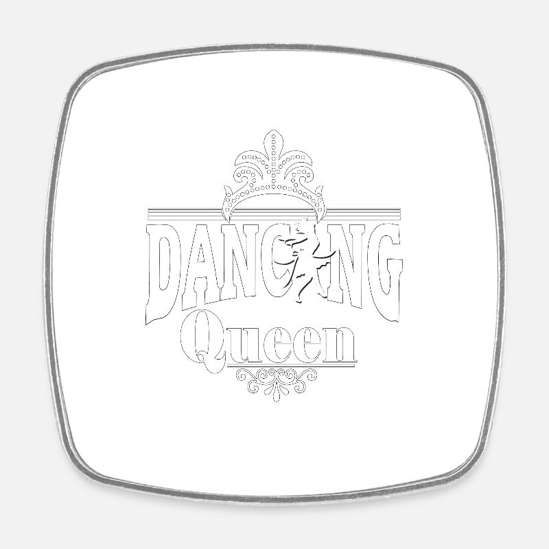Crown Dancing Dancing Queen avec Dancer - Magnet carré - blanc