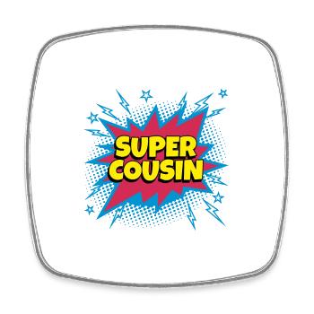 Super Cousin super héro supercousin - Magnet carré - blanc - Devant
