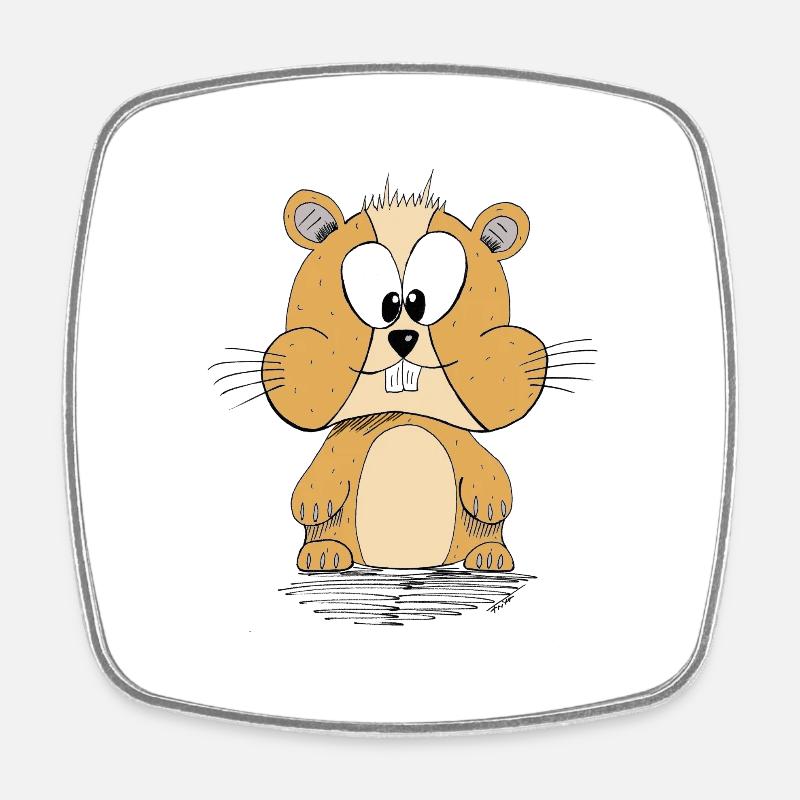 Fritt Hamster - Magnet carré - blanc
