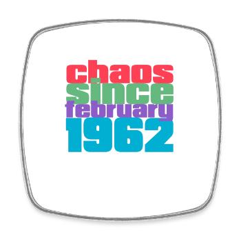 60. Geburtstag im Februar 1962 Chaos since 1962 - Viereckiger Kühlschrankmagnet - Weiß - Vorne
