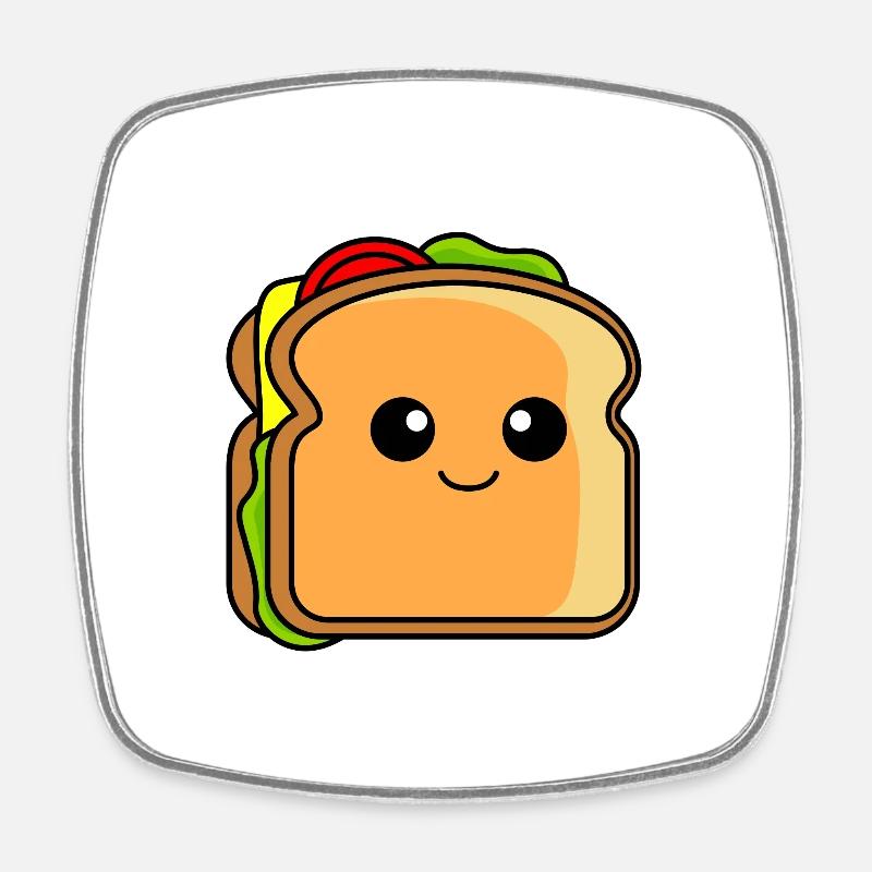 Sandwich Comic - Viereckiger Kühlschrankmagnet - Weiß