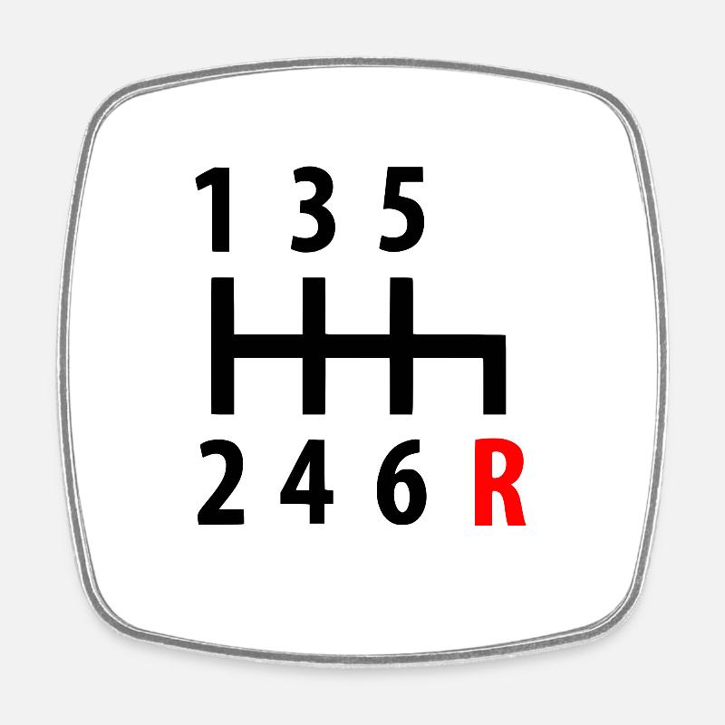 Gear shift auto - Square fridge magnet - white
