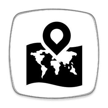 World map icon icon - Square fridge magnet - white - Front