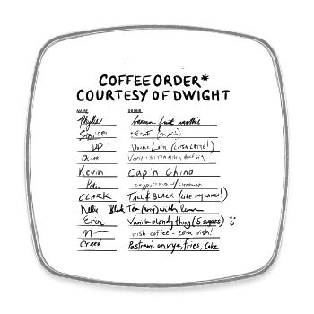 Le bureau - Commande de café - im Büro - Magnet carré - blanc - Devant