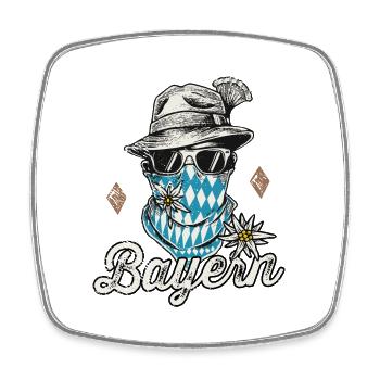 Freistaat Bayern T-Shirt Herren Bayrische Tracht - Viereckiger Kühlschrankmagnet - Weiß - Vorne