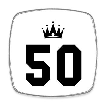 50 crown - Square fridge magnet - white - Front