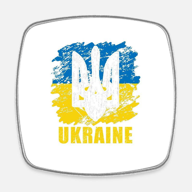 Ukraine - Square fridge magnet - white