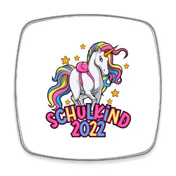 Einschulung 2022 Mädchen Schulkind 2022 - Viereckiger Kühlschrankmagnet - Weiß - Vorne