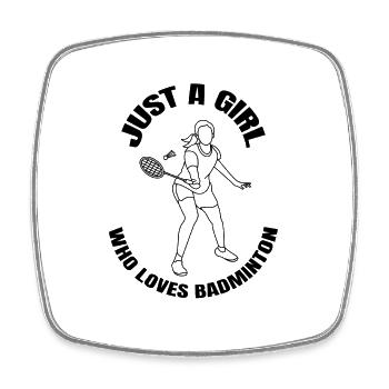Badminton Girl Badminton Badminton Player - Square fridge magnet - white - Front