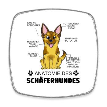 Anatomie des Schäferhundes - Viereckiger Kühlschrankmagnet - Weiß - Vorne