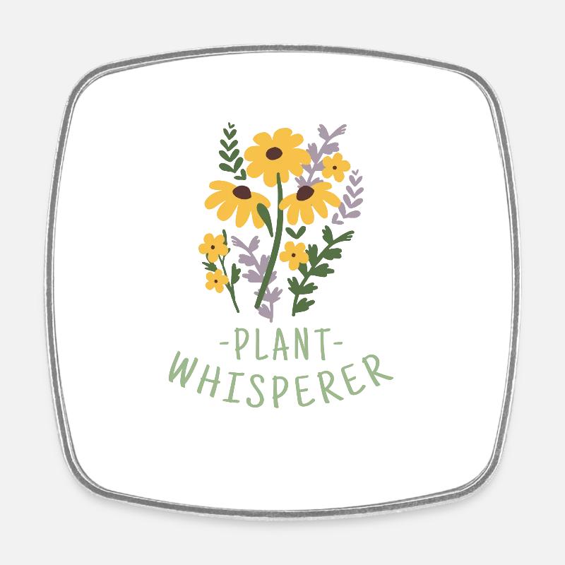 Blumen Pflanzen - Viereckiger Kühlschrankmagnet - Weiß