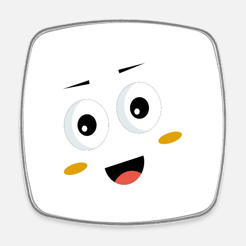 Funny Smiling - Magnet carré - blanc