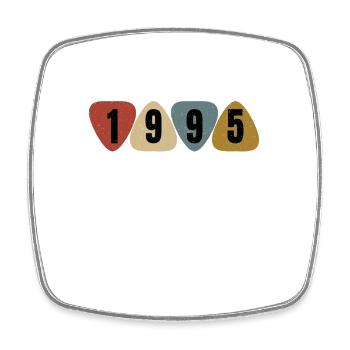 Born 1995 guitarist guitar pickrum birthday - Square fridge magnet - white - Front