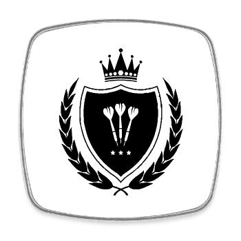 Armoiries Dart - Magnet carré - blanc - Devant