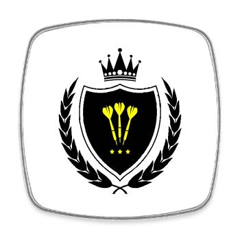 Armoiries Dart - Magnet carré - blanc - Devant