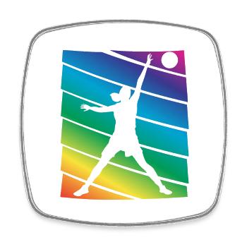 Basketteur - Magnet carré - blanc - Devant