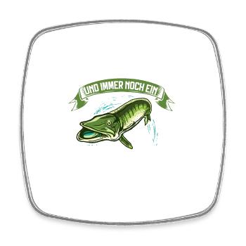70 Jahre und immer noch ein toller Hecht Angler - Viereckiger Kühlschrankmagnet - Weiß - Vorne