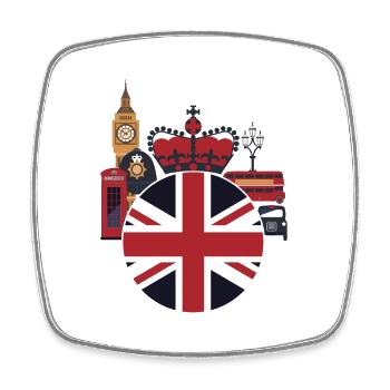 London - Viereckiger Kühlschrankmagnet - Weiß - Vorne