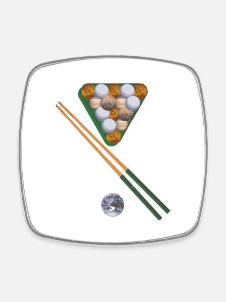 billard,planeten,planet,erde,spiel - Viereckiger Kühlschrankmagnet - Weiß