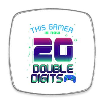 Dieser Gamer Ist Jetzt 20 Zweistellig 20. - Viereckiger Kühlschrankmagnet - Weiß - Vorne