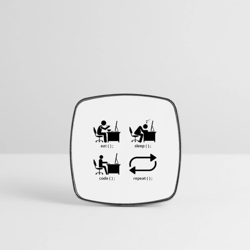 Eat Sleep Code Repeat Coder Programmer Software De Viereckiger Kühlschrankmagnet