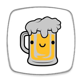 Sweet beer face - Square fridge magnet - white - Front