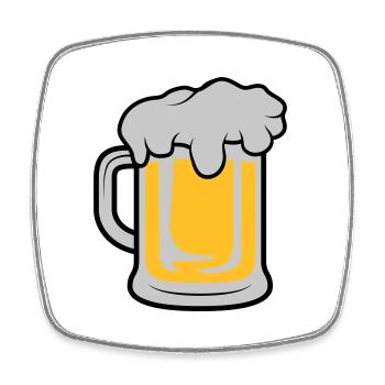 Maßkrug Bière - Magnet carré - blanc - Devant