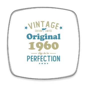 Cadeau D'anniversaire 1960 Rétro Vintage 1960 - Magnet carré - blanc - Devant