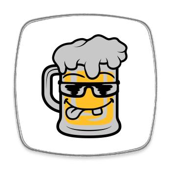 Cooles Gesicht Bier Maßkrug - Viereckiger Kühlschrankmagnet - Weiß - Vorne