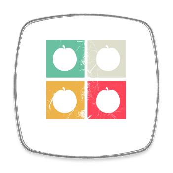 Apricot Fruit Lover Retro Veggie Diet Gift idea - Square fridge magnet - white - Front