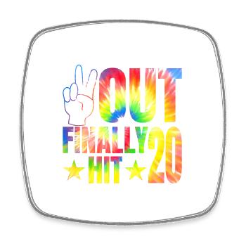 Finally hit 20 year old celebrant 20. - Square fridge magnet - white - Front