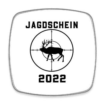 Jagdschein 2022 Jagd grünes Abitur - Viereckiger Kühlschrankmagnet - Weiß - Vorne