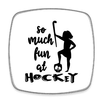 hockey sur gazon de hockey sur gazon de hockey sur gazon-fille - Magnet carré - blanc - Devant