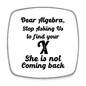 Algebra findet Ex X lustig - Viereckiger Kühlschrankmagnet - Weiß - Vorne