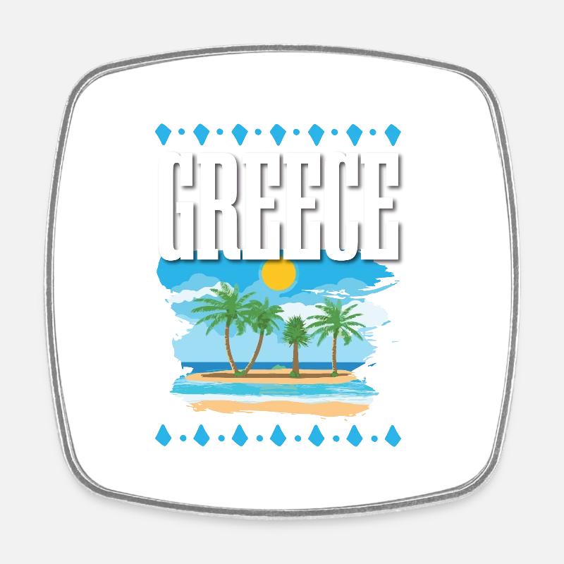 Grèce - Magnet carré - blanc