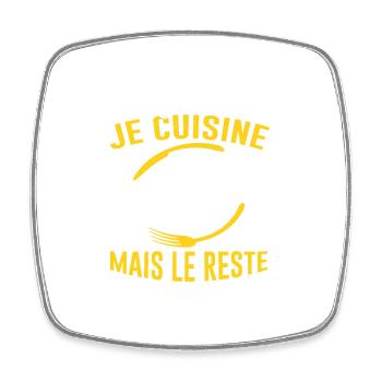 Cuisine Cuisinier Restaurant Cadeau Cuisinière Bbq - Magnet carré - blanc - Devant
