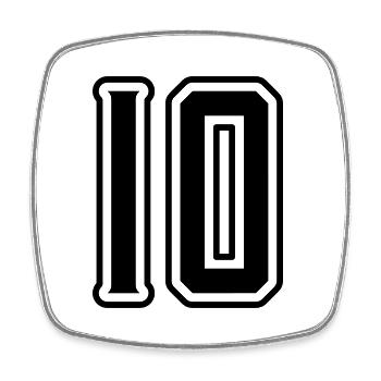10 Zahl symbol - Viereckiger Kühlschrankmagnet - Weiß - Vorne