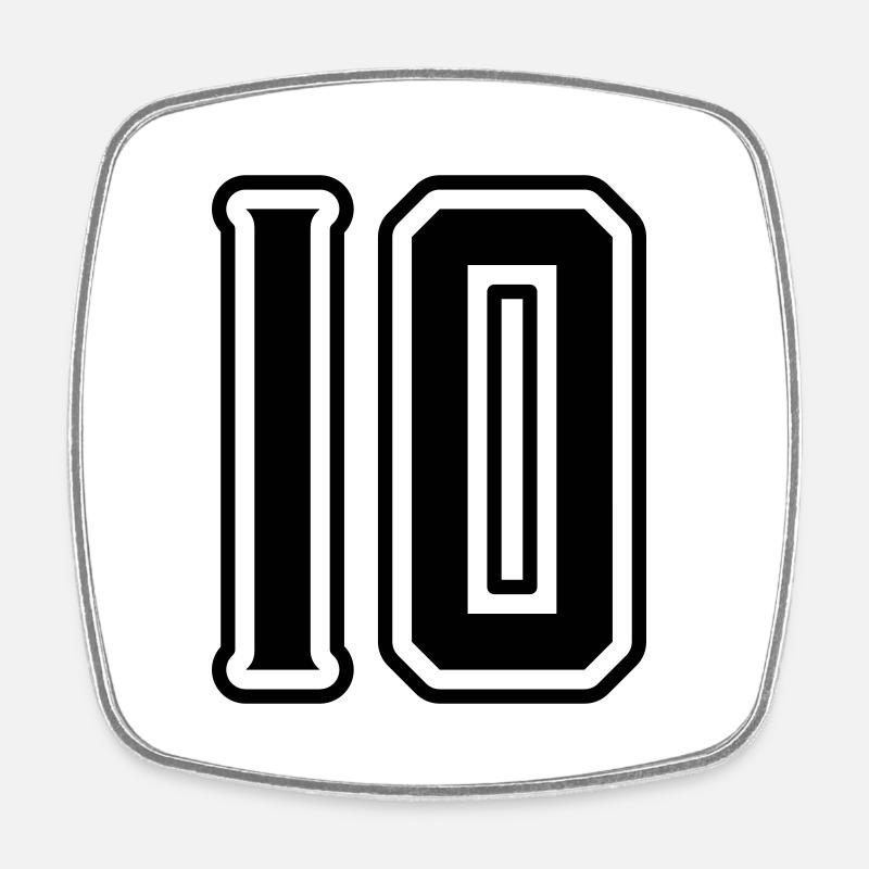 Symbole de 10 chiffres - Magnet carré - blanc