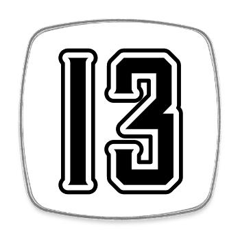 13 Symbole numérique - Magnet carré - blanc - Devant
