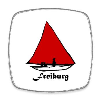 Bächleboot Rot in Freiburg Ernst Ludwig Kirchner - Square fridge magnet - white - Front