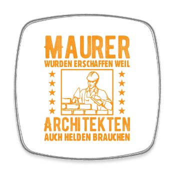 Maurer Lustige Sprüche - Viereckiger Kühlschrankmagnet - Weiß - Vorne