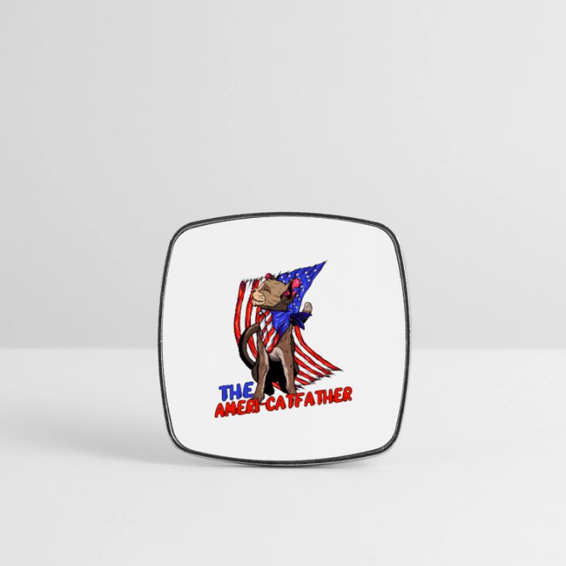 Ameri-catfather 4. Juli Unabhängigkeitstag Viereckiger Kühlschrankmagnet
